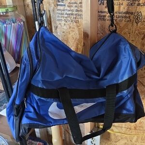Early 2000's Nike Blue and Black Duffel Bag